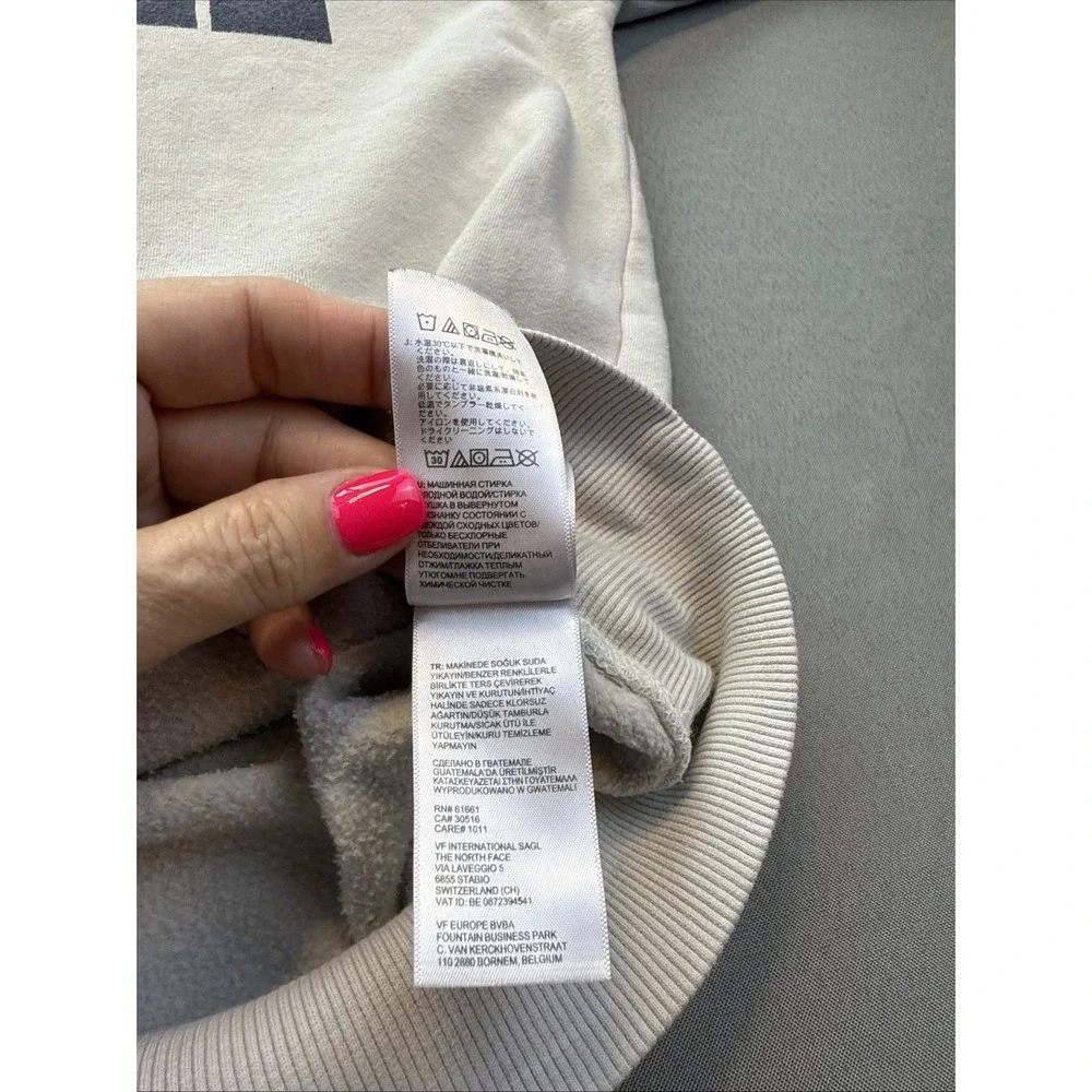 The North Face Men's S Sweatshirt Dome Logo Print Hoodie White‎ W/ Navy